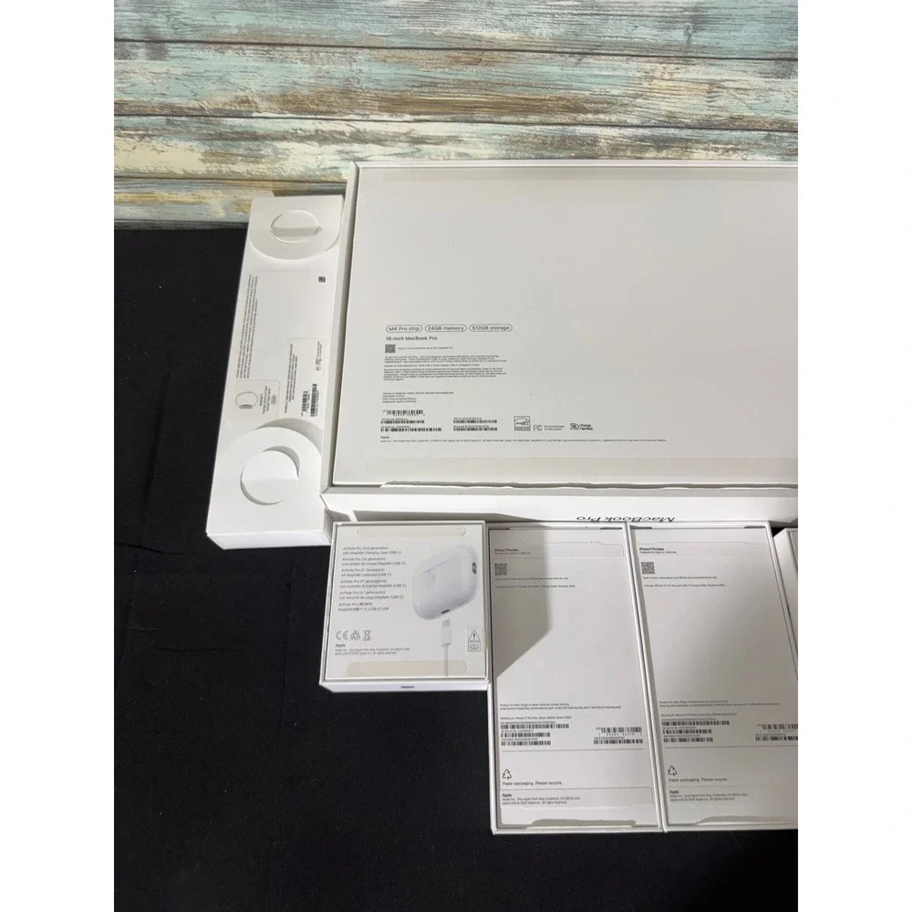 Apple Empty Boxes Bundle MacBook Pro iPad iPhone 15 Pro Max AirPods Watch